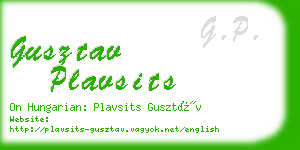 gusztav plavsits business card